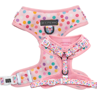 Adjustable Dog Harness Pink Confetti Birthday