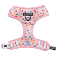 Adjustable Dog Harness Pink Confetti Birthday