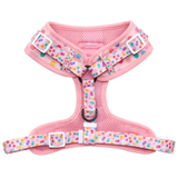 Adjustable Dog Harness Pink Confetti Birthday