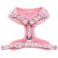 Adjustable Dog Harness Pink Confetti Birthday