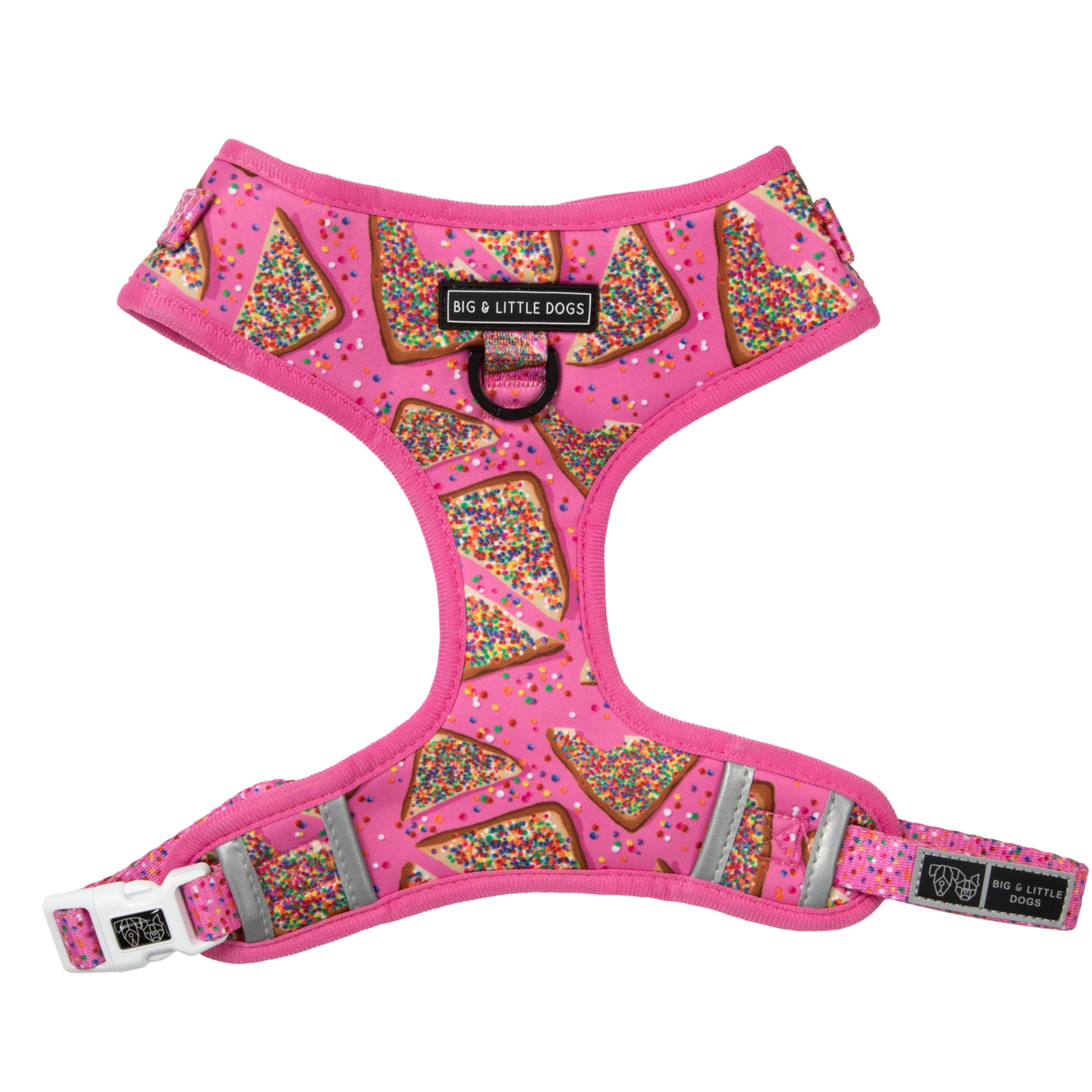 ADJUSTABLE DOG HARNESS: Pink Fairy Bread