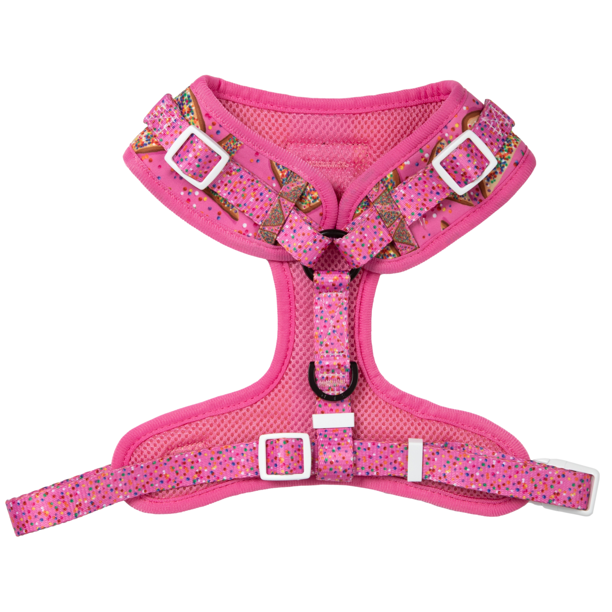 ADJUSTABLE DOG HARNESS: Pink Fairy Bread