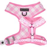 Adjustable Dog Harness Pink Pretty Gingham