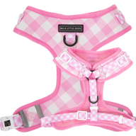 Adjustable Dog Harness Pink Pretty Gingham