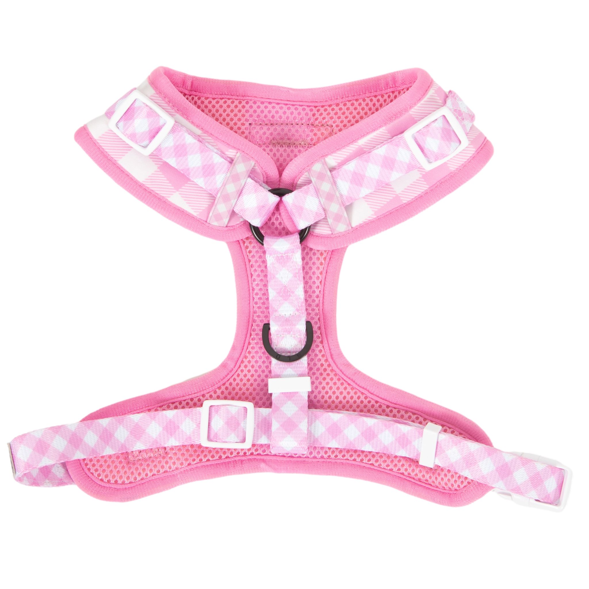 Adjustable Dog Harness Pink Pretty Gingham