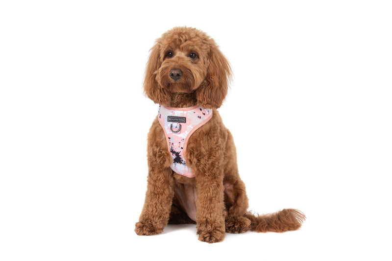 Adjustable Dog Harness Peach Splatter Terrazzo