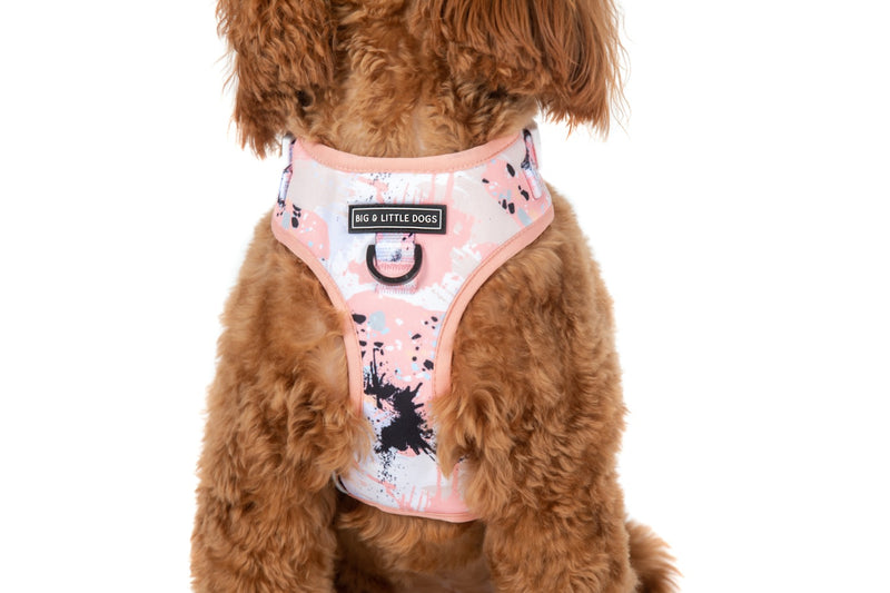 Adjustable Dog Harness Peach Splatter Terrazzo