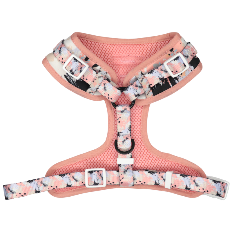 Adjustable Dog Harness Peach Splatter Terrazzo