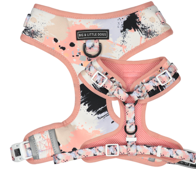 Adjustable Dog Harness Peach Splatter Terrazzo
