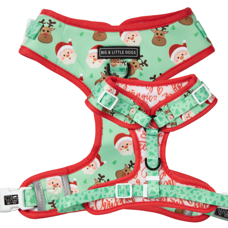 Adjustable Dog Harness Santa Paws Reindeer