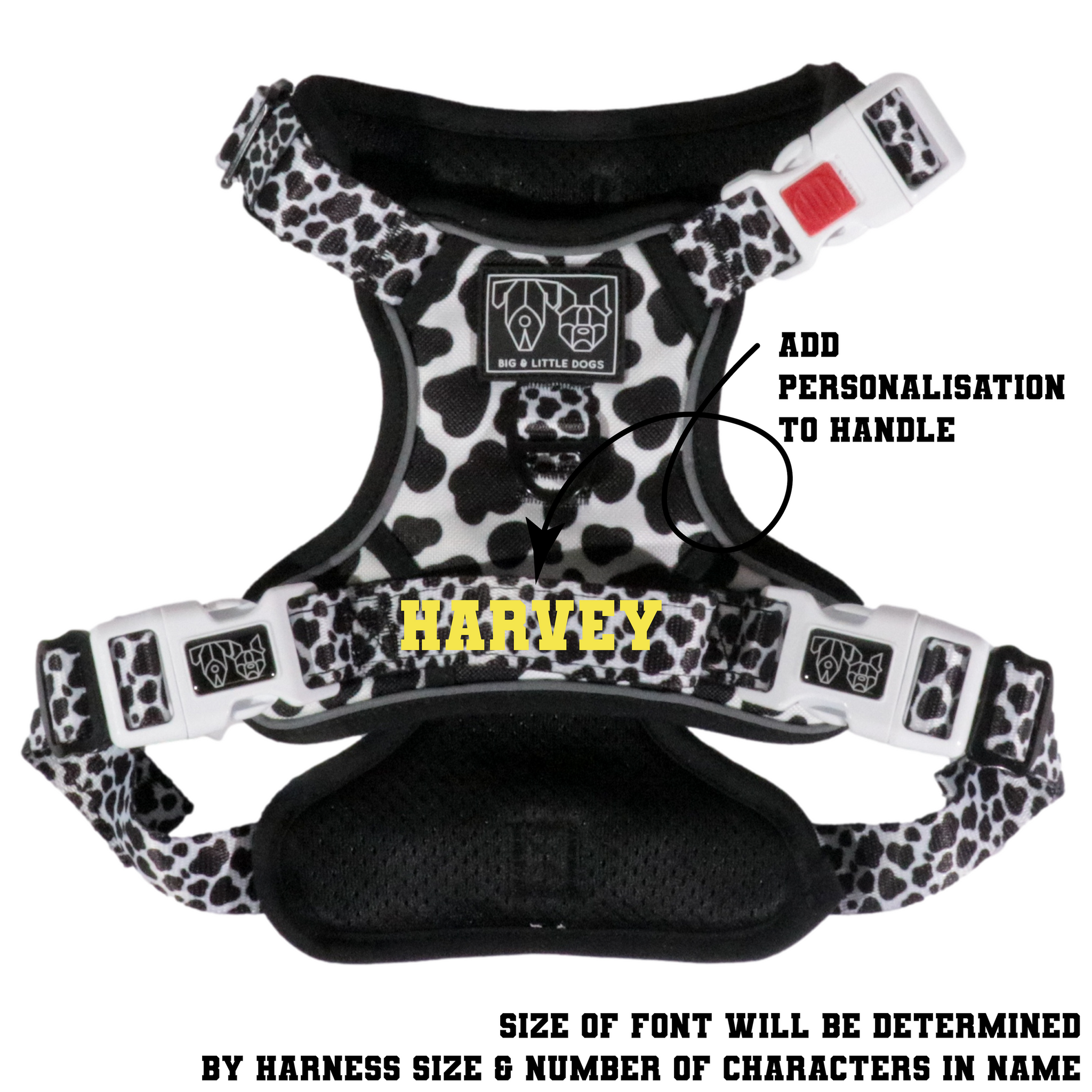 All Rounder Dog Harness I Udderly Adore You Cow Print