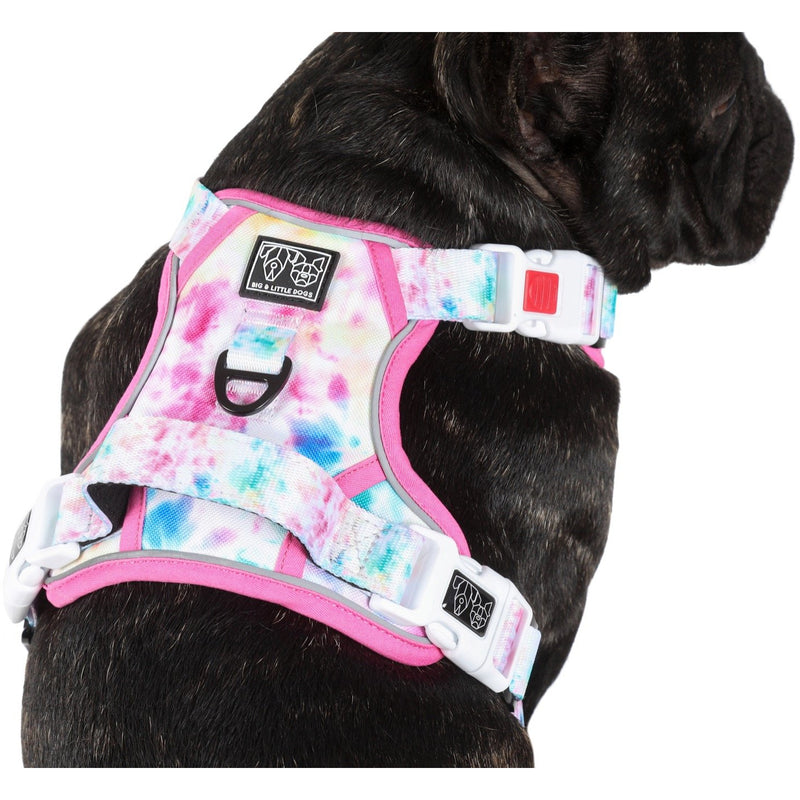 All Rounder Dog Harness Cotton Candy Pastel Tie Dye Pattern