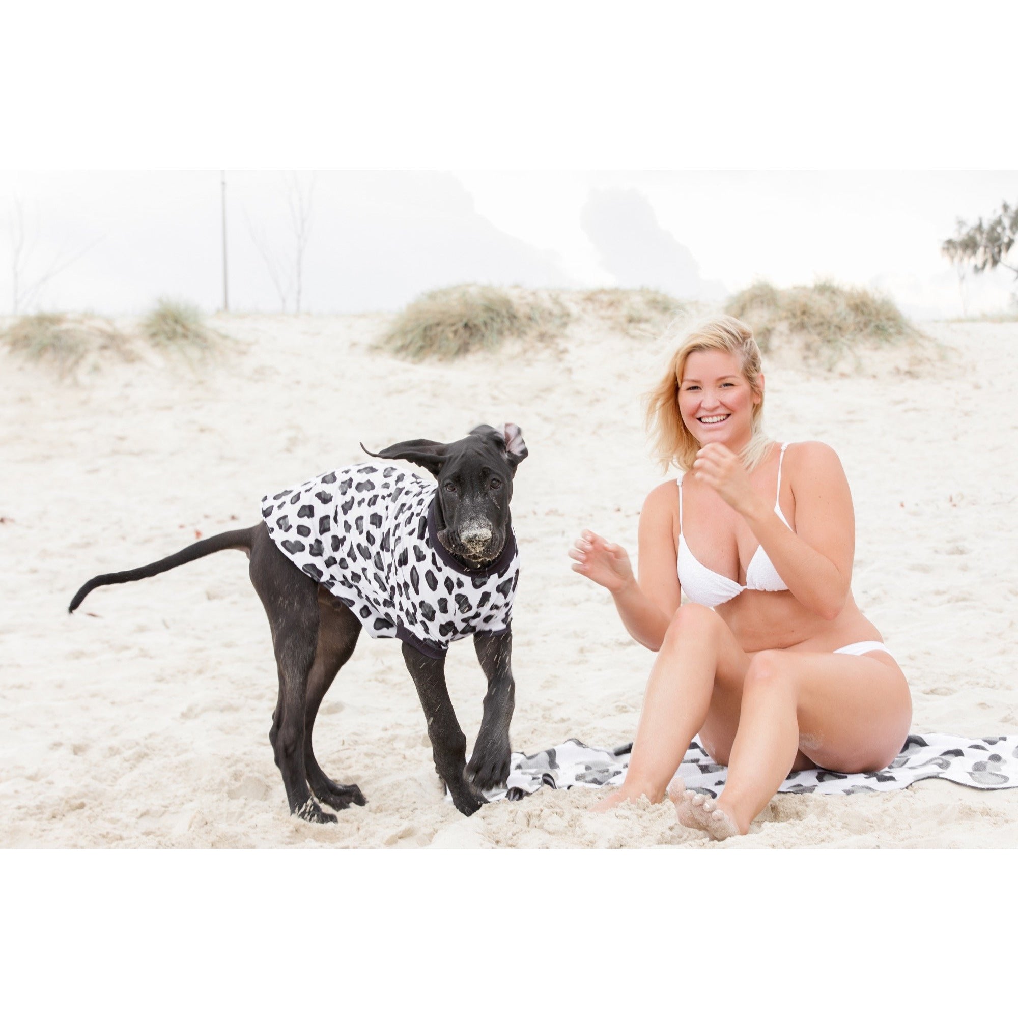 Dog Rashie UPF 50+ Ultimate Sun Protection Beachwear Leopard