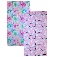 Beach Towel Bite Me Pink Sharks Cotton Candy