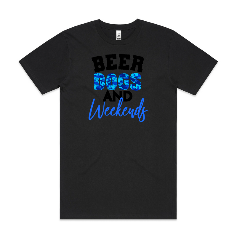 BLD LIFESTYLE CLUB TEE (Unisex Sizing): "Beer Dogs and Weekends" | Black (Vinyl)
