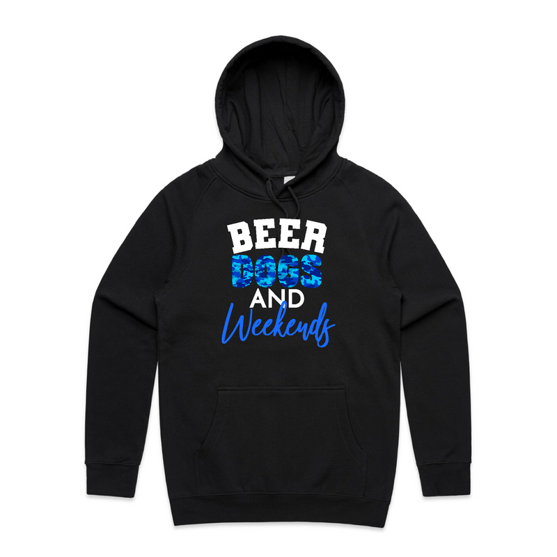 BLD LIFESTYLE CLUB HOODIE: "Beer Dogs and Weekends" | Black (Vinyl)