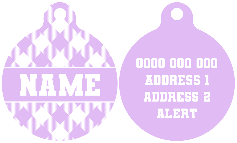 Pet ID Tag | Berry Gingham