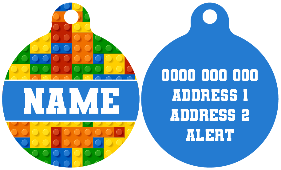 Pet ID Tag | Blocktastic (Blue)