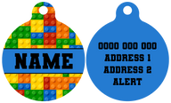 Pet ID Tag | Blocktastic (Blue)