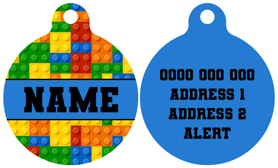 Pet ID Tag | Blocktastic (Blue)