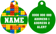 Pet ID Tag | Blocktastic (Green)