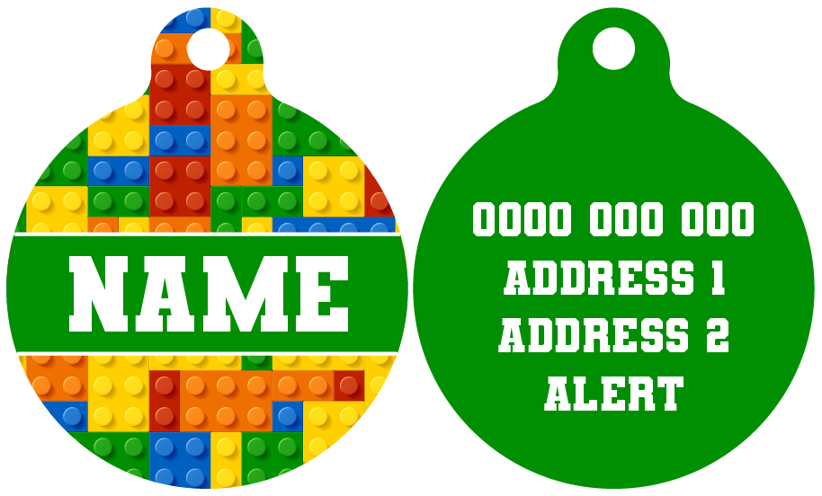 Pet ID Tag | Blocktastic (Green)