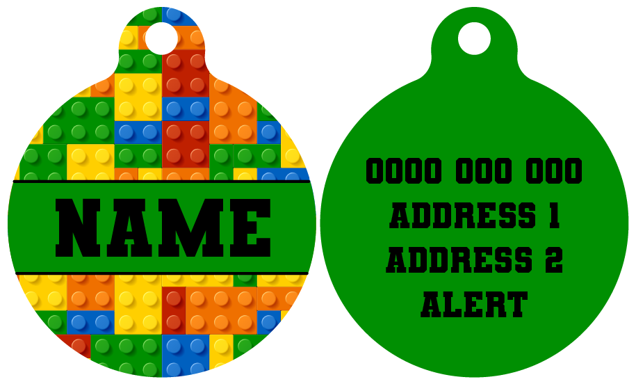 Pet ID Tag | Blocktastic (Green)