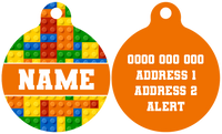 Pet ID Tag | Blocktastic (Orange)