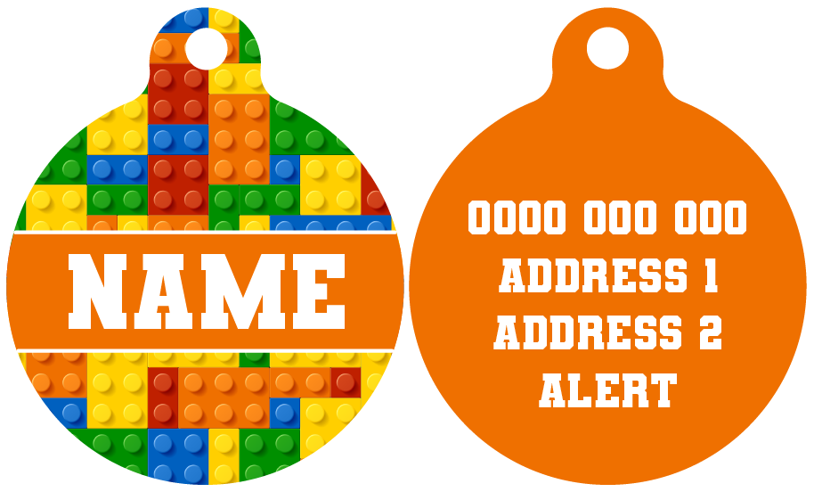 Pet ID Tag | Blocktastic (Orange)