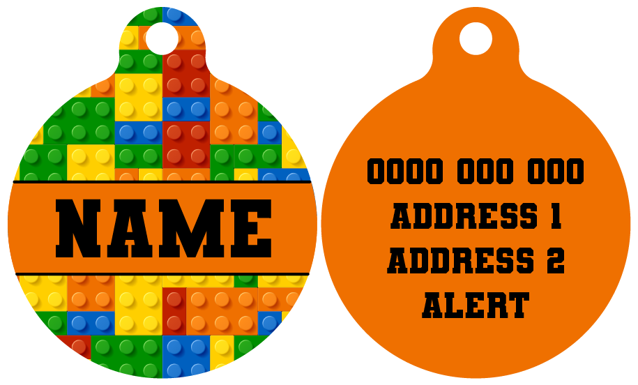 Pet ID Tag | Blocktastic (Orange)