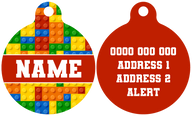 Pet ID Tag | Blocktastic (Red)