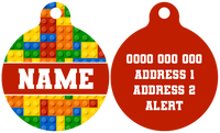 Pet ID Tag | Blocktastic (Red)