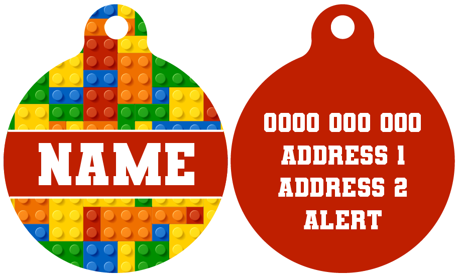 Pet ID Tag | Blocktastic (Red)