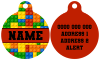 Pet ID Tag | Blocktastic (Red)