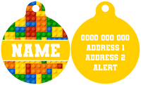 Pet ID Tag | Blocktastic (Yellow)