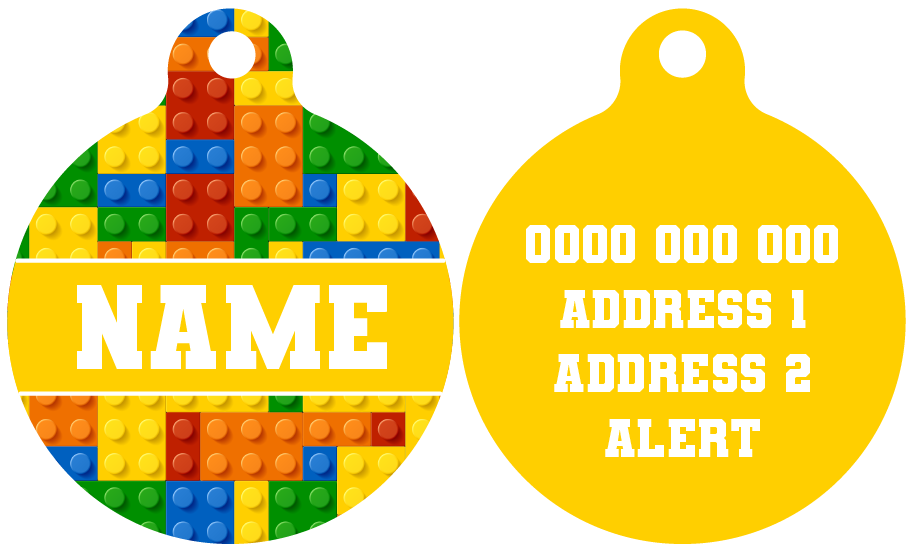 Pet ID Tag | Blocktastic (Yellow)