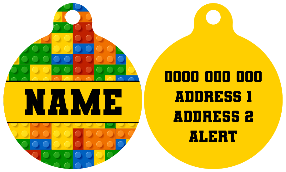 Pet ID Tag | Blocktastic (Yellow)