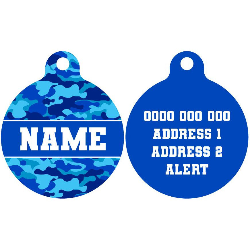 Pet ID Tag | Blue Camo