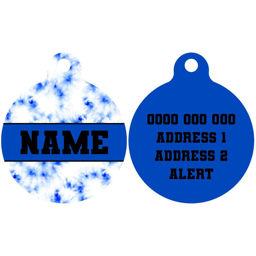 Pet ID Tag | Blue Tie Dye