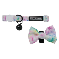 CAT COLLAR & BOW TIE: Cotton Candy