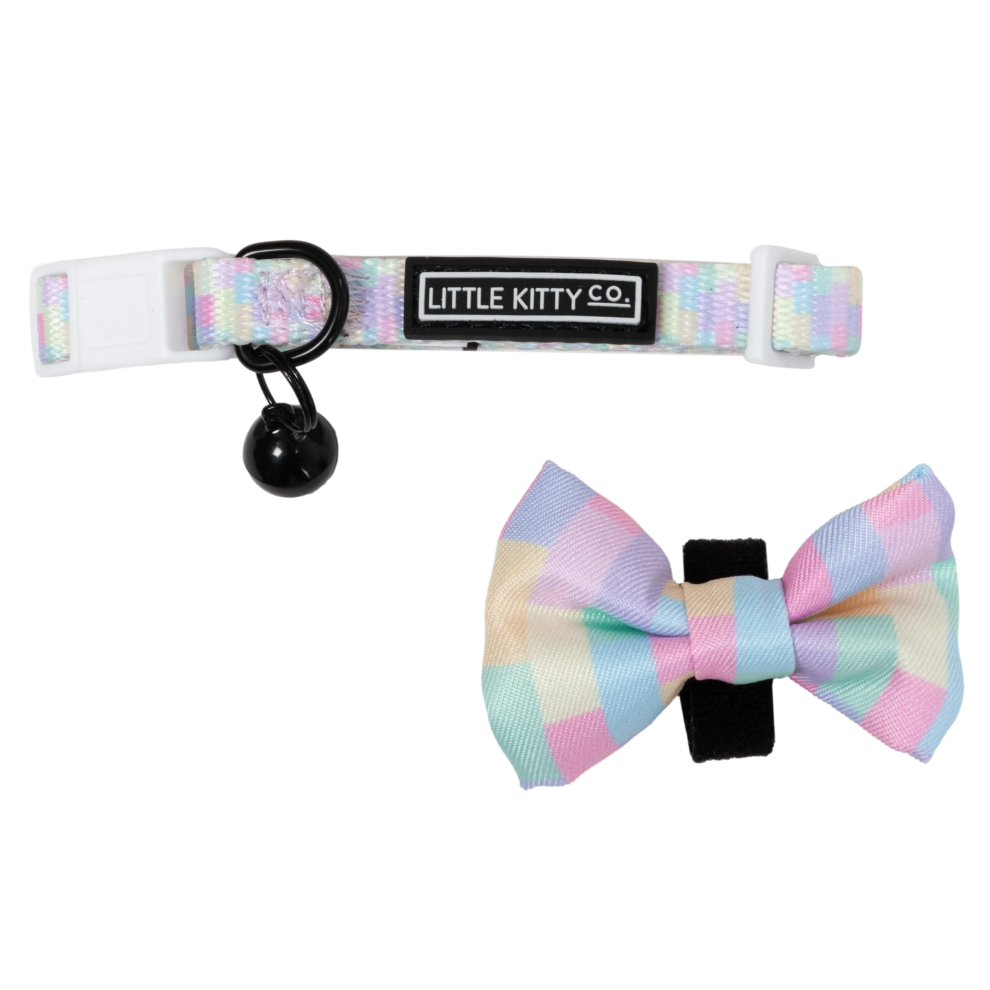 Cat Collar and Bow Tie Gelato Pastel Block Colour Print