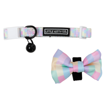 Cat Collar and Bow Tie Gelato Pastel Block Colour Print