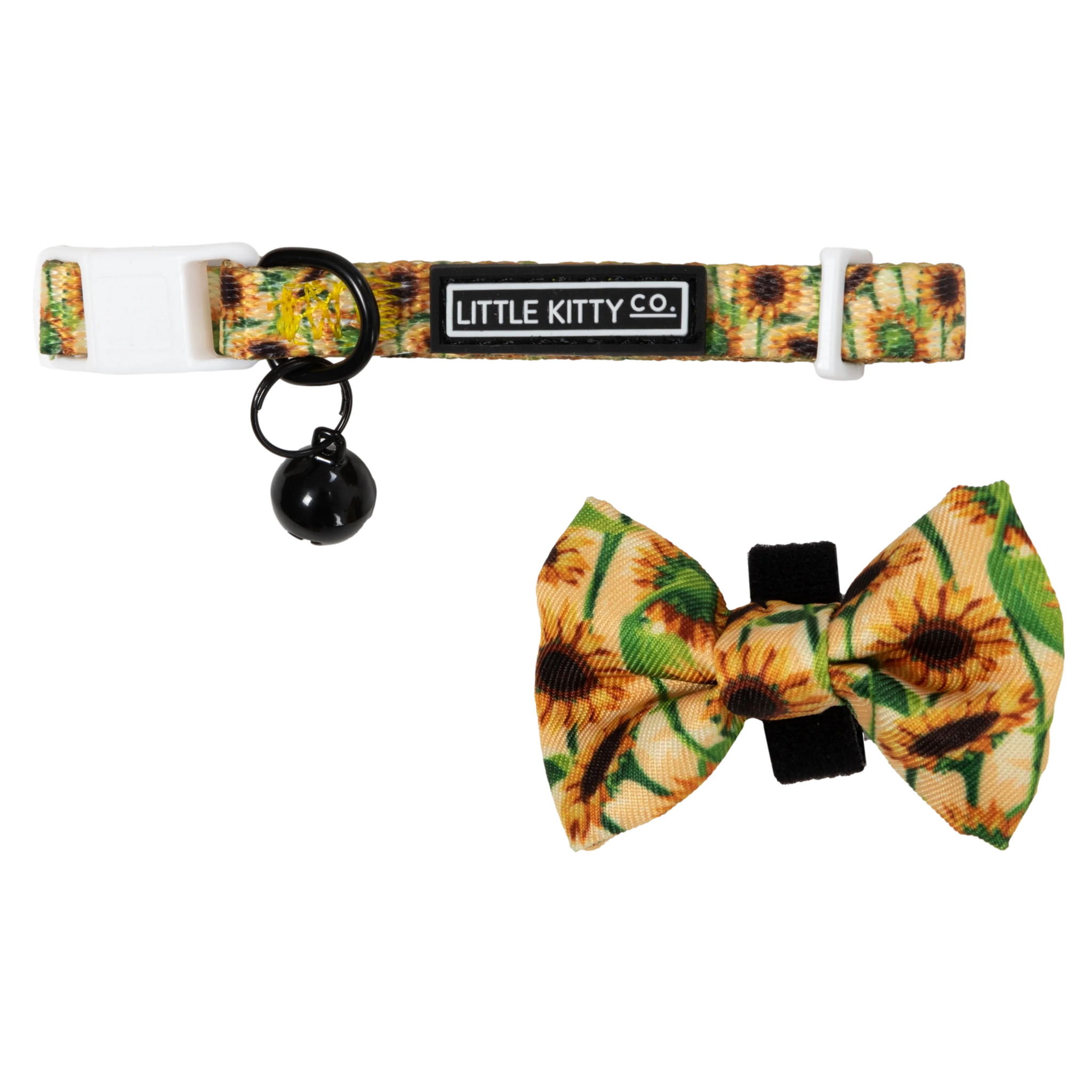 Cat Collar and Bow Tie Sunny Vibes Yellow Sunflowers Flowers