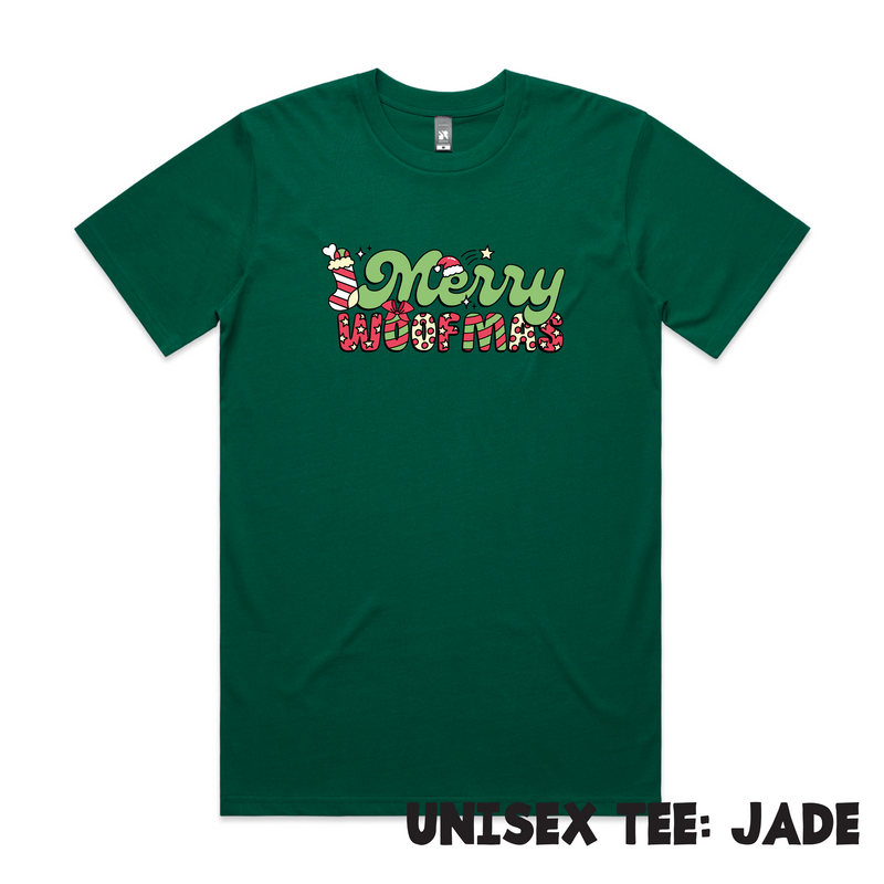 BLD LIFESTYLE CLUB TEE (Unisex Sizing): "Merry Woofmas" | Jade (Digital Printing)