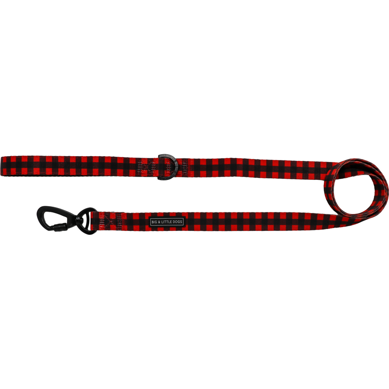 Dog Comfort Leash with Padded Handle Red and Black Plaid
