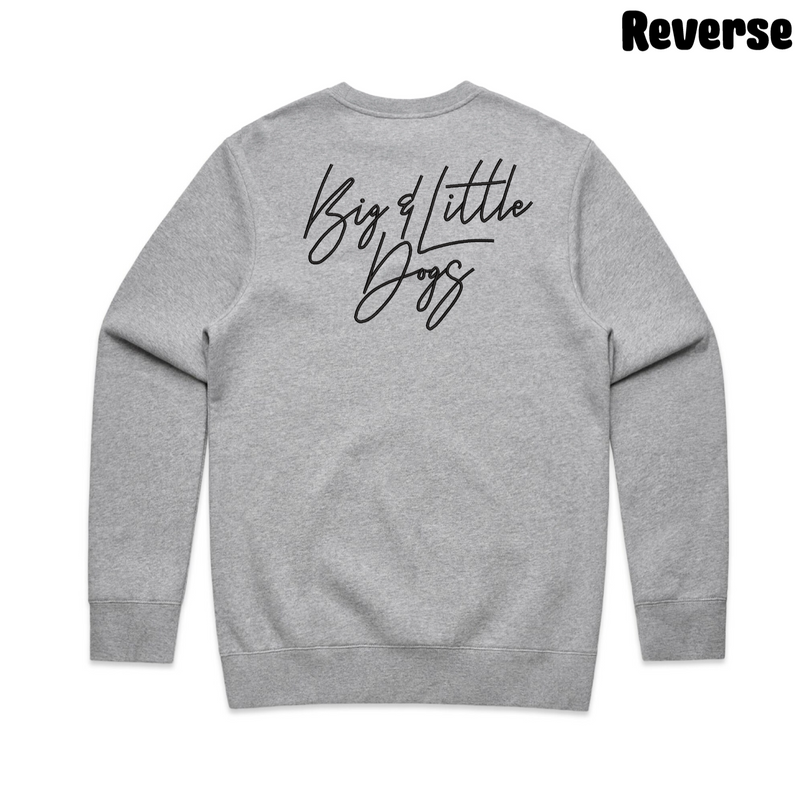 BLD LIFESTYLE CLUB CREW: "Big & Little Dogs" | Grey Marle (Embroidery)