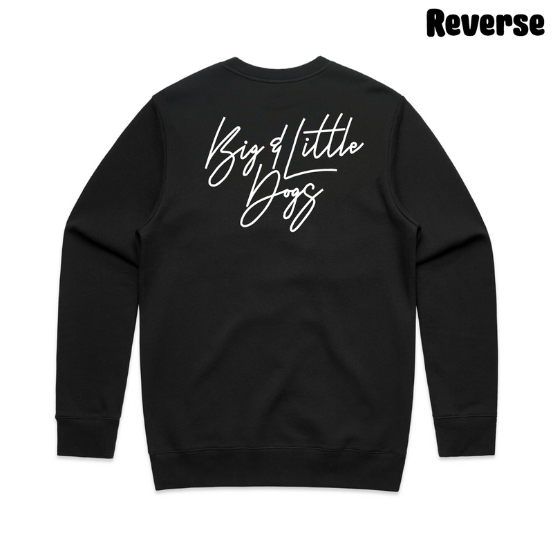 BLD LIFESTYLE CLUB CREW: "Big & Little Dogs" | Black (Embroidery)