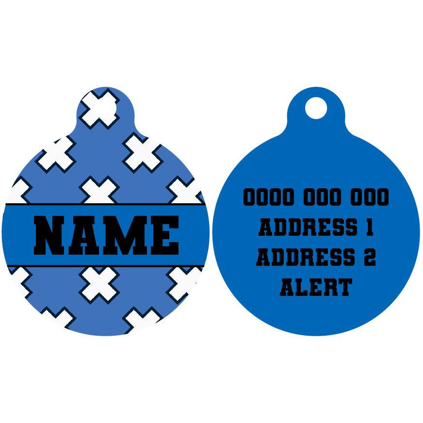 Pet ID Tag | Blue X's