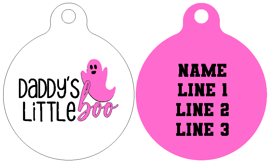 Pet ID Tag | Daddy's Little Boo (Pink)