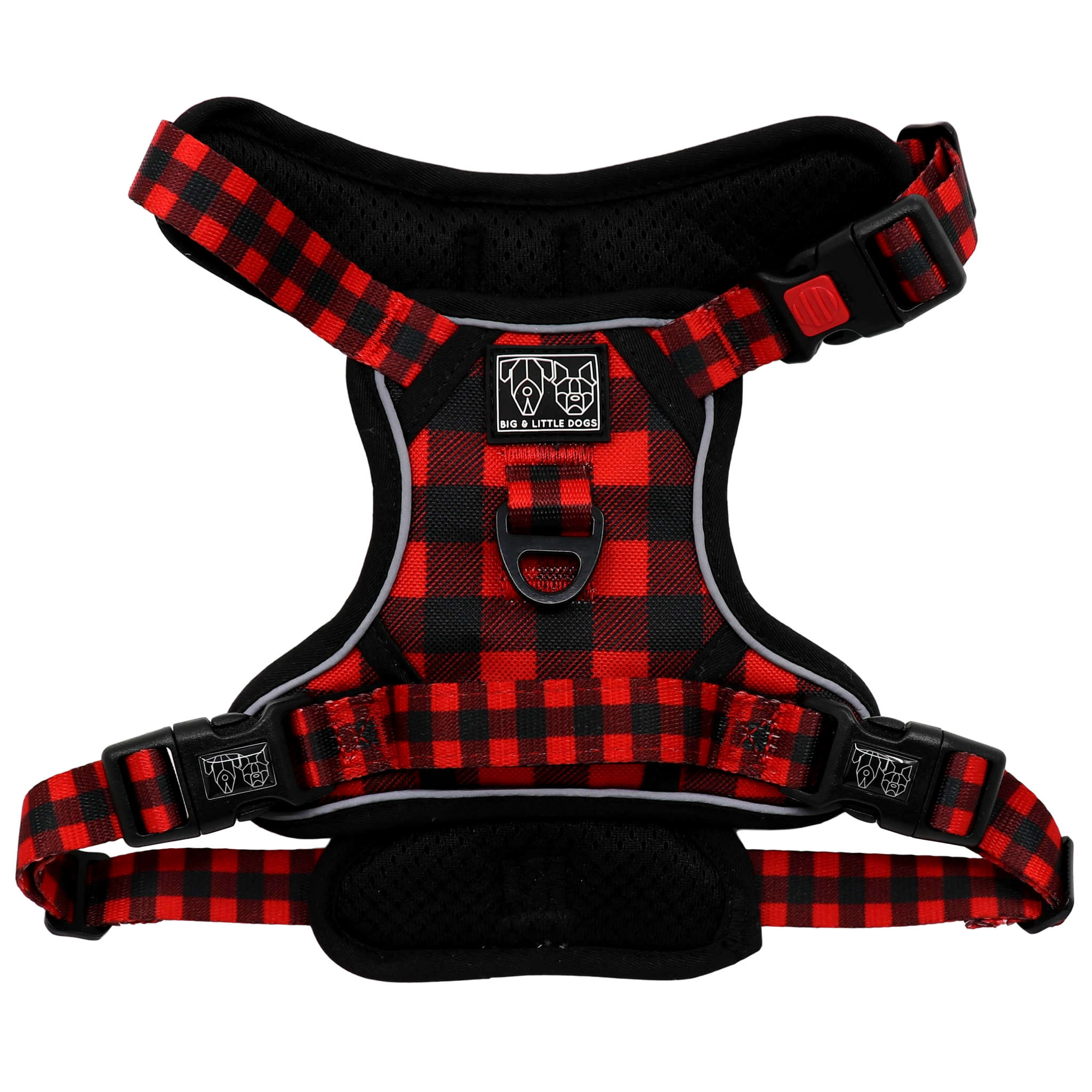 All Rounder Harness No Pull Front Clip Harness Red and Black Plaid